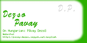 dezso pavay business card